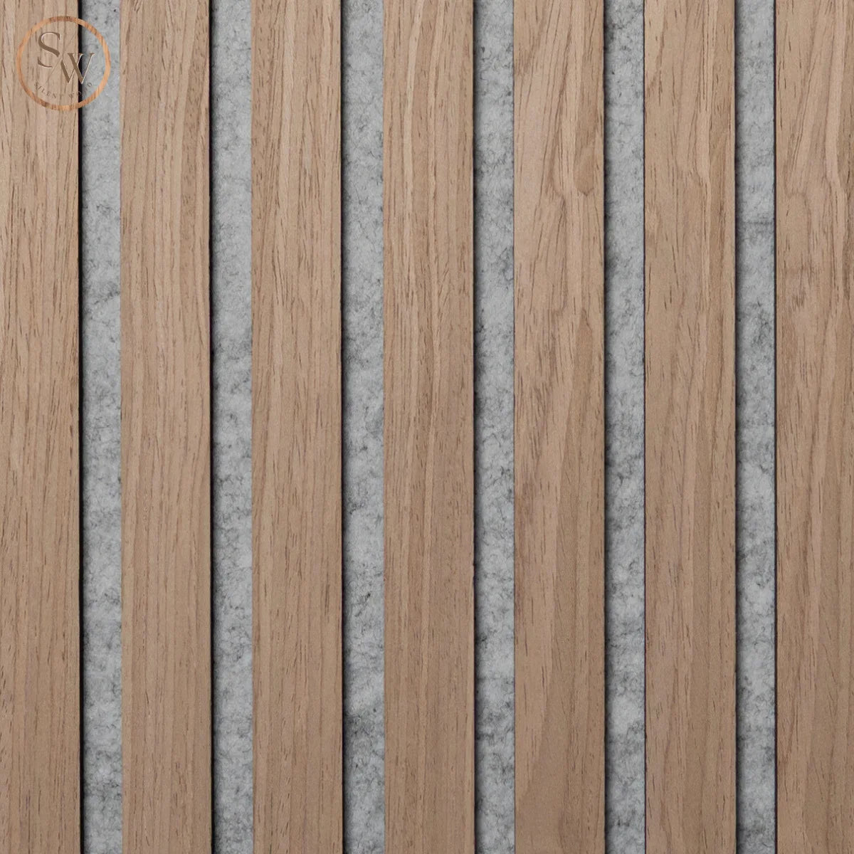 Premium – Akusztikus falpanel – Szürke filc – Light Brown Oak