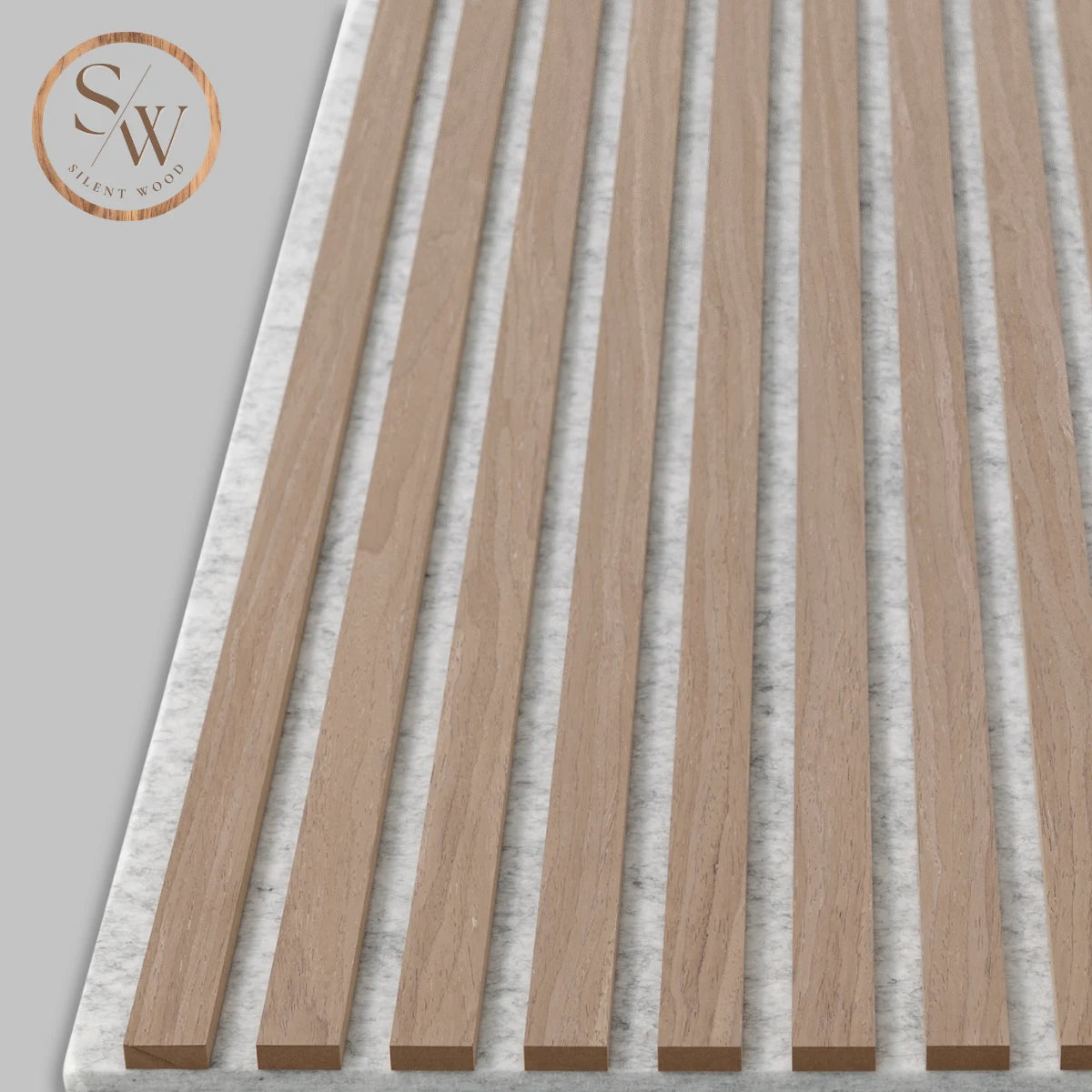 Standard - Acoustic Wall Panel - Grey felt - Light Brown Oak
