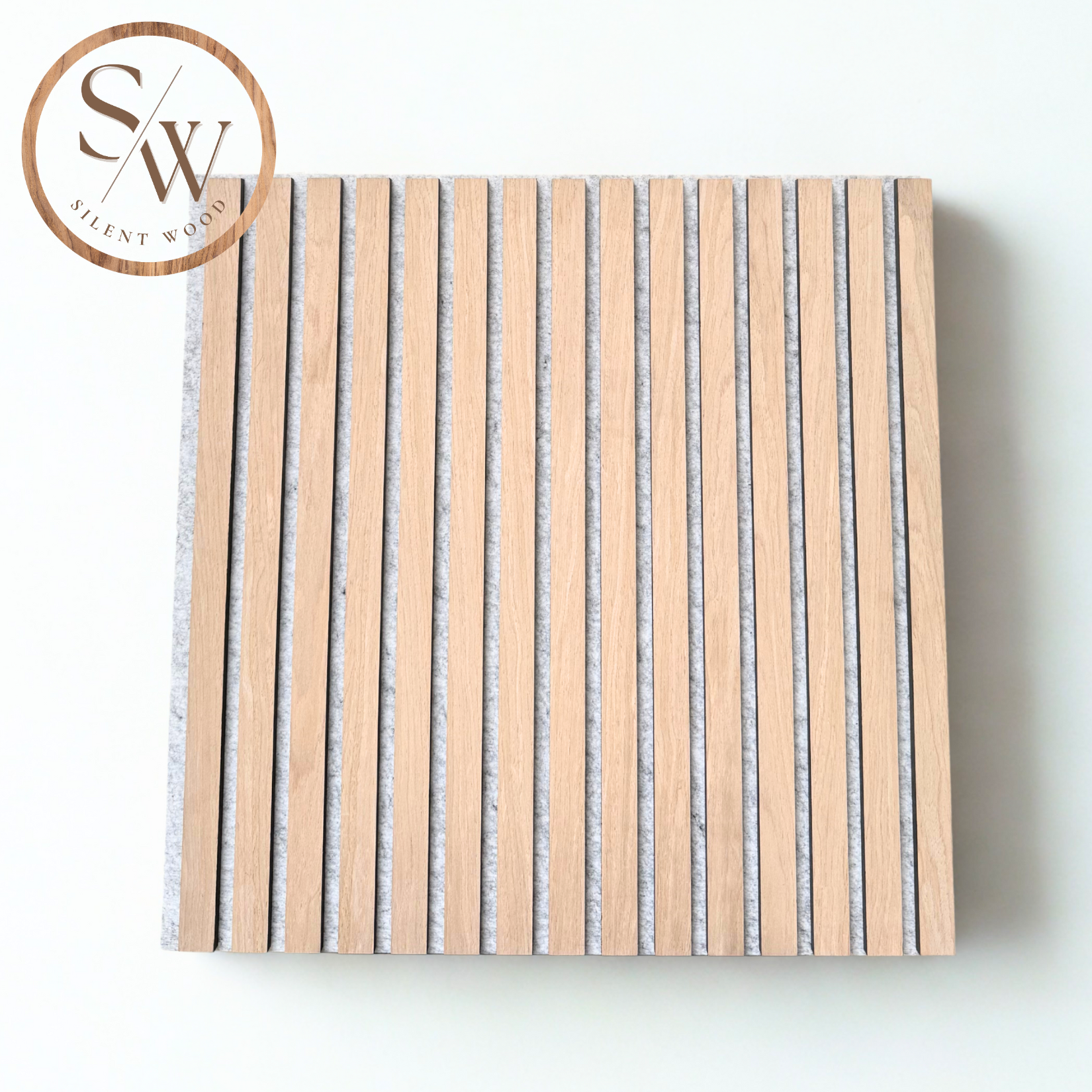 Premium - Acoustic Wall Panel 60x60 cm 4 pcs. Grey felt - Light Oak