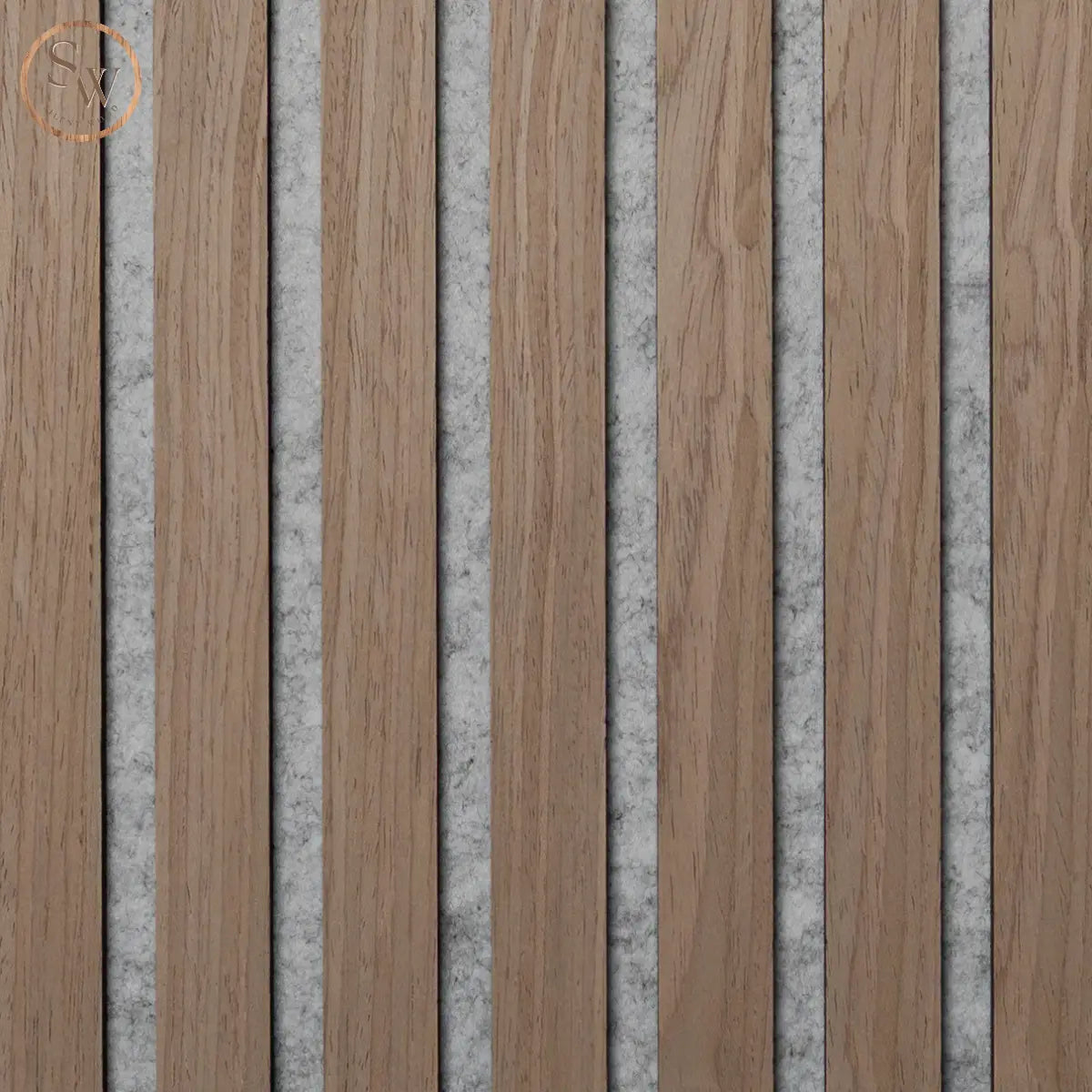 Premium - Paneles Acústicos - Fieltro Gris - Light Brown Oak