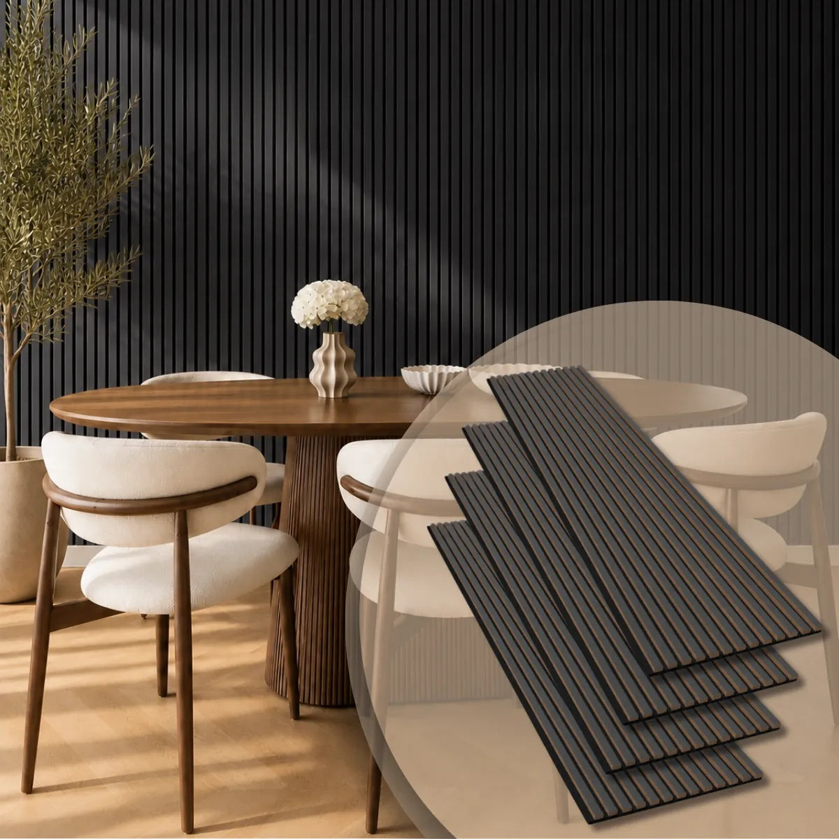 Classic - Acoustic Wall Panel, 4 pcs. - Black Oak